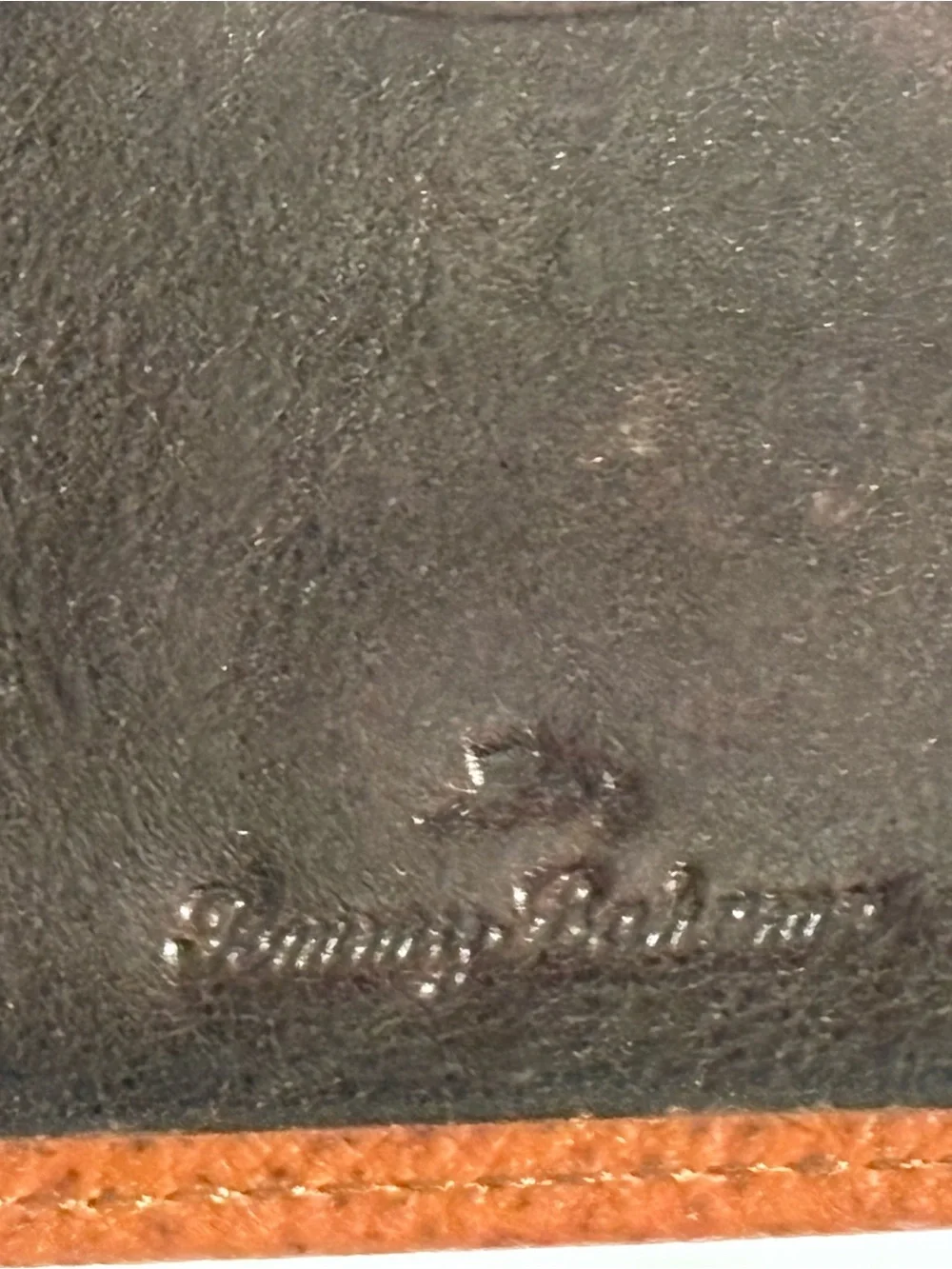 Tommy Bahama Brown Textured Genuine Leather Bifold Wallet with ID Window